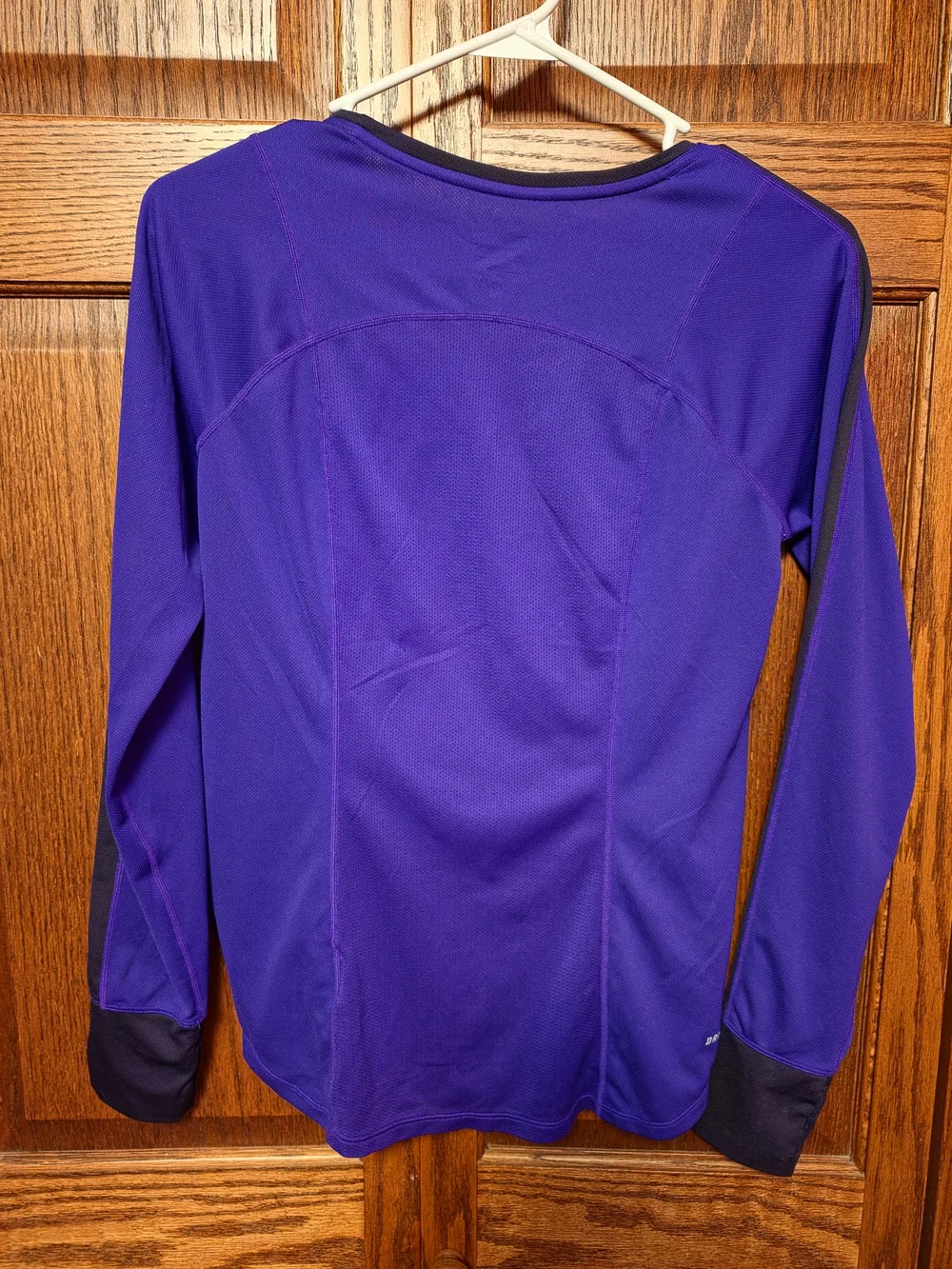 Nike Dri-FIT Long Sleeve Crew Top - Purple with Black Trim